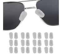 Lot de 12 paires de plaquettes de nez antidérapantes en silicone pour lunettes, texture douce, toucher confortable, facile à installer, convient pour lunettes et lunettes de soleil (blanc)
