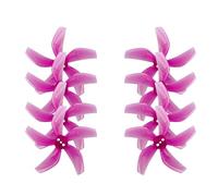 Lot de 12 Paires d'hélices PC à 5 pales D51 51 mm 2020 avec Trou de Montage de 1,5 mm, adaptées aux Drones RC FPV Racing Freestyle.(12Pairs Pink)