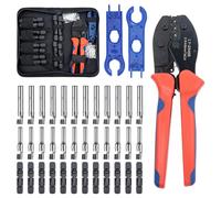 Lot de 12 paires d'outils de sertissage solaires MC4 mâle/femelle et 2 clés à molette et 1 pince à sertir et 1 sac à outils adapté pour fil PV solaire de 2,5/4/6 mm²