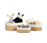 Lot de 12 paniers Relaxdays en bambou ovales naturels