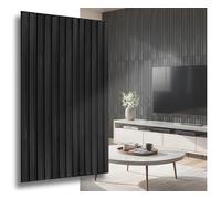 Lot de 12 panneaux 3D en polystyrène - de plafond XL - muraux - Décoration, imitation lamelles en polystyrène - 3 mm d'épaisseur - 100 x 50 cm - 6 m² - Lot de 12 (noir 3D Slats XL)