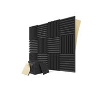 Lot de 12 panneaux acoustiques auto-adhésifs en mousse (noir)