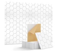 Lot de 12 panneaux acoustiques autocollants - 30 x 30 x 0,9 cm - Absorbeur acoustique - Pour décoration de jeu, bureaux, studios, chambre à coucher (blanc)