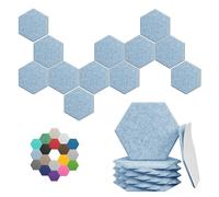 Lot de 12 panneaux acoustiques hexagonaux à haute densité, 30,5 x 25,4 x 0,1 cm pour une meilleure réduction du bruit, design à faire soi-même, idée pour studios, bureaux et cinéma maison (ciel clair)