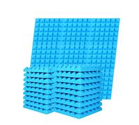 Lot de 12 panneaux acoustiques insonorisants en mousse ignifuge pour studio, traitements acoustiques (5,1 x 30,5 cm) (bleu)