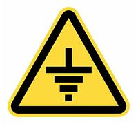 Lot de 12 panneaux adhésifs avec avertissement pour prise de terre de 7 cm autocollants triangle jaune signalisation dangereuse (7 cm, prise terre)