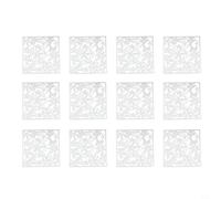 Lot de 12 panneaux creux à suspendre pour séparateur de pièce et décoration murale dans le salon, la chambre, le bureau, l'hôtel et les lieux commerciaux (blanc)