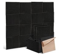 Lot de 12 Panneaux de Mousse Acoustique, Mousse Anti-bruit Panneaux Acoustiques haute densité autoadhésifs pour réduction sonore. Idéal pour podcasting, studio d'enregistrement et bureau.