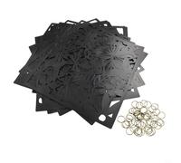 Lot de 12 panneaux de séparation décoratifs en plastique creux à suspendre pour décoration d'intérieur, séparateur d'espace moderne, 40 x 40 cm (noir)