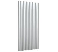 Lot de 12 panneaux de toit en acier galvanisé, 80 x 36 cm, argentés, durables et résistants aux intempéries pour une toiture sûre