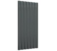 Lot de 12 panneaux de toit en acier galvanisé, anthracite, 80 x 36 cm, durables et résistants aux intempéries, pour toits industriels et privés, montage facile et protection optimale contre la