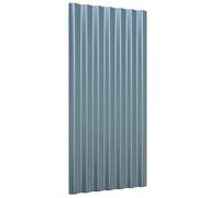 Lot de 12 panneaux de toit en acier galvanisé, gris, 80 x 36 cm, toiture durable pour abri de jardin, garage et abri d'auto, résistants aux intempéries et à la corrosion