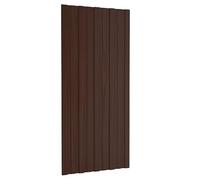 Lot de 12 Panneaux de Toit Ondulées, Plaque de Toit Panneaux de toiture 12 pcs Acier galvanisé Marron 100x45 cm