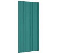 Lot de 12 Panneaux de Toit Ondulées, Plaque de Toit Panneaux de toiture 12 pcs Acier galvanisé Vert 100x45 cm