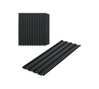 Lot de 12 panneaux - dim. 129L x 45l cm - tôle acier ondulé anthracite