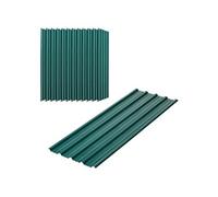 Lot de 12 panneaux - dim. 129L x 45l cm - tôle acier ondulé vert