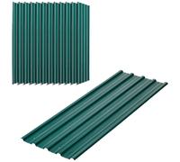 Lot De 12 Panneaux - Dim. 129l X 45l Cm - Tôle Acier Ondulé Vert