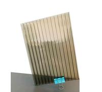 Lot de 12 panneaux en polycarbonate transparent à double paroi pour éclairage du jour, plaques de toit isolées en polycarbonate transparent pour pergola de jardin extérieur (jaune, 1,05 x 1 m-4 mm)