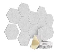 Lot de 12 panneaux hexagonaux auto-adhésifs en mousse acoustique, motif en Y, absorbent le bruit, réduisent les échos(Basic Hexagon Gery)