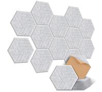 Lot de 12 Panneaux Insonorisants, JAMELO Hexagone Panneaux Acoustiques Autocollants 35x30x1cm Panneaux Insonorisants Haute Densité pour Studio d'Enregistrement & Maison & Bureaux Gris