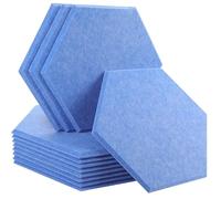 Lot de 12 panneaux insonorisants muraux for studio d'enregistrement à domicile, isolation acoustique, bande d'étanchéité for porte(39-Sky Blue,Small Hexagon,1.2cm Super Density)