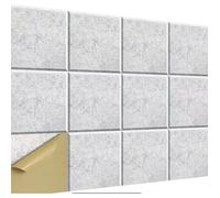 Lot de 12 Panneaux Liège Feutrine 30x30 cm Autocollants Isolation Phonique Tableau d'Affichage Bureau Gris Clair