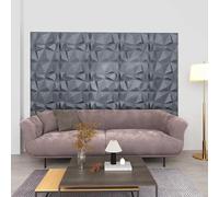 Lot de 12 panneaux muraux en mousse XPS 3D - Gris diamant - 50 x 50 cm - Revêtement mural autocollant - Pour salon, chambre à coucher, cuisine, salle de bain - Aspect pierre et insonorisation