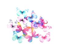 Lot de 12 papillons en mousseline de soie de couleurs mélangées