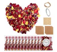 Lot de 12 Paquets Confettis Mariage, Petale de Fleur Sechees Mariage | Pétales Fleurs Séchées, Contenant 10 Papier Pétale,Confettis Fleurs Séchées Mariage, pour Décoration, Anniversaires