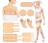 Lot de 12 paquets d'huile de ricin en flanelle de coton bio pour le ventre, le ventre et l'ensemble du corps, compresses chaud/froid
