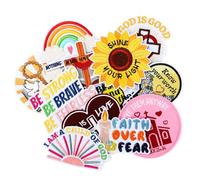 Lot de 12 Patchs Brodés à Repasser avec Versets Bibliques, Patchs Chrétiens à Coudre Religieux Vintage pour Tissu Sac à Dos Chapeau Robe Jean Réparation Décoration