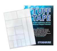 Lot de 12 patchs de ruban adhésif TUFF assortis pour les réparations de tentes - Imperméable, auto-adhésif, durable - Indispensable pour les aventures en plein air