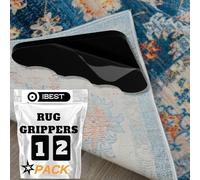 Lot de 12 patins antidérapants pour tapis stratifiés | À découper à la taille pour de multiples utilisations | Antidérapants, lavables, réutilisables, autocollants | Gardez la sous-couche en place