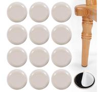 Lot de 12 patins autocollants pour meubles - Patins de déménagement de meubles pour meubles, moquette, chaise, sols en bois dur (rond, 25 x 25 mm)
