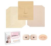 Lot de 12 peaux d'exercice à microblading double face sans encre pour sourcils ombrés maquillage permanent accessoire PMU tatouage peau artificielle sourcils lèvres blush entraînement