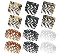 Lot de 12 peignes à cheveux français, petits peignes décoratifs torsadés pour cheveux à tenue solide, pinces à cheveux pour voile de mariage, peignes à cheveux pour plusieurs coiffures pour filles et