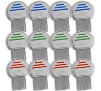 Lot de 12 peignes à poux en acier inoxydable pour éliminer les œufs avec pointes arrondies pour plus de confort
