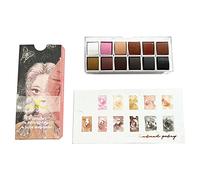 Lot de 12 peintures aquarelles pour artiste - Couleurs de peau solides - Pigment portable pour étui - 12 couleurs disponibles