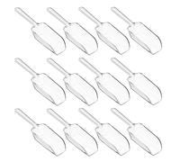 Lot de 12 pelles de cuisine en plastique acrylique transparent pour nourriture, 10,9 cm, multi-usages, cuillères à bonbons pour buffet, crème glacée, bonbons, dessert, poudres protéinées, thé, farine