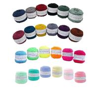 Lot de 12 pelotes de 100 g de fil à touffeter assorti, fil coloré en polyester et coton, fil à tricoter 8 fils pour pistolet à touffeter et aiguille à poinçonner, fil à crochet de 5 mm pour tapis