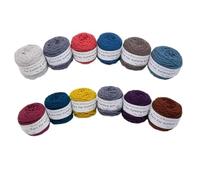 Lot de 12 pelotes de fil à touffeter de 190 g - Fil coloré en polyester et coton - Fil à tricoter 8 fils pour pistolet à touffeter et aiguille à poinçonner - Fil à crochet de 5 mm pour tapis/pull