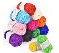 Lot de 12 pelotes de laine mélangée pour tricot et crochet - Pompons - Pour adultes