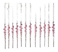 Lot de 12 pendentifs de Noël en acrylique en forme de stalactites artificielles à suspendre avec gouttes roses et bleues transparentes, ensemble de garnitures d'arbre festives, pour accents (rose)
