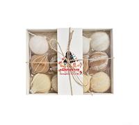 Lot de 12 pendentifs en forme de boule de Noël pour décoration de vacances, à utiliser avec les arbres de Noël, les couronnes, les guirlandes, les centres de table et les thèmes rustiques de la ferme