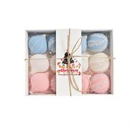 Lot de 12 pendentifs en forme de boule de Noël pour sapin et fête de vacances avec deux formes uniques et un style de décoration rustique (rose, bleu, blanc)