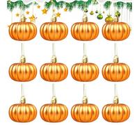 Lot de 12 pendentifs en forme de citrouille d'automne pour Halloween, décoration saisonnière avec cordon pour cour, terrasse