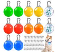 Lot de 12 pendentifs lumineux pour chien - Clignotant de sécurité pour chien - Avec 3 modes clignotants - Pour cartable et enfants - LED, Polychlorure de vinyle