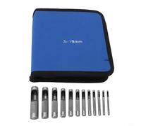 Lot de 12 perforatrices creuses pour cuir, 3-19 mm, en acier au carbone, pour ceinture, bracelet de montre, joint, caoutchouc, vinyle, outils de réparation (3-19 mm)