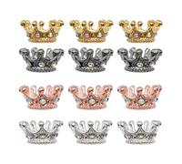Lot de 12 perles de cristal princesse en strass - 6 x 12 mm - Accessoire de connexion de bijoux - Balance en alliage - Texture - Convient pour les vêtements de soirée - Perle en alliage avec strass