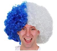 Lot de 12 perruques pour déguisement, drapeau écossais bleu/blanc, pour équipes sportives, football, rugby, club national, deux tons
